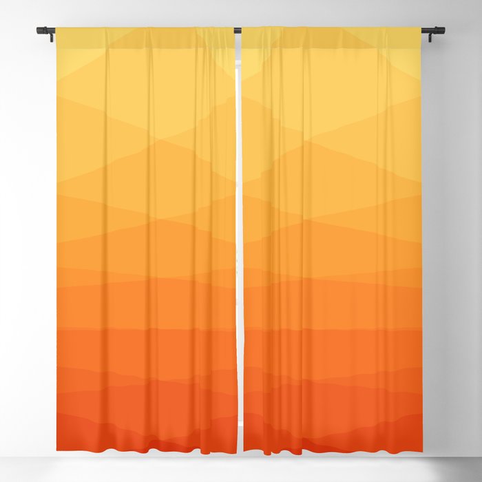 Orange and yellow ombre polygonal geometric pattern Blackout Curtain