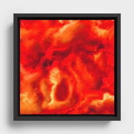 Orange Red Framed Canvas