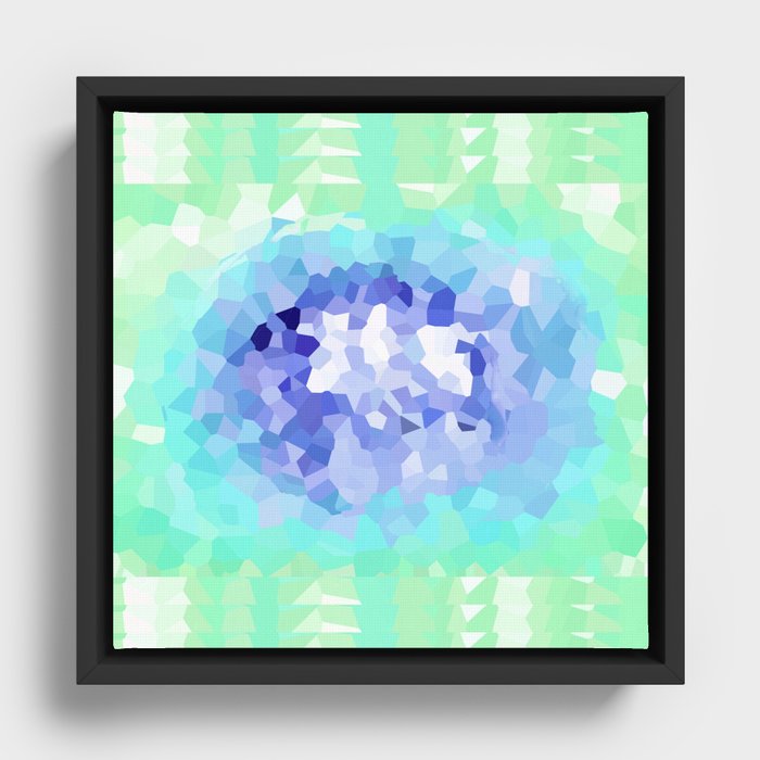 Blue Crystal Framed Canvas