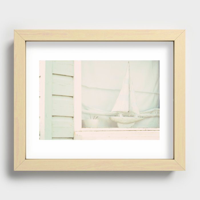 Beach Hut boat ♥ Recessed Framed Print