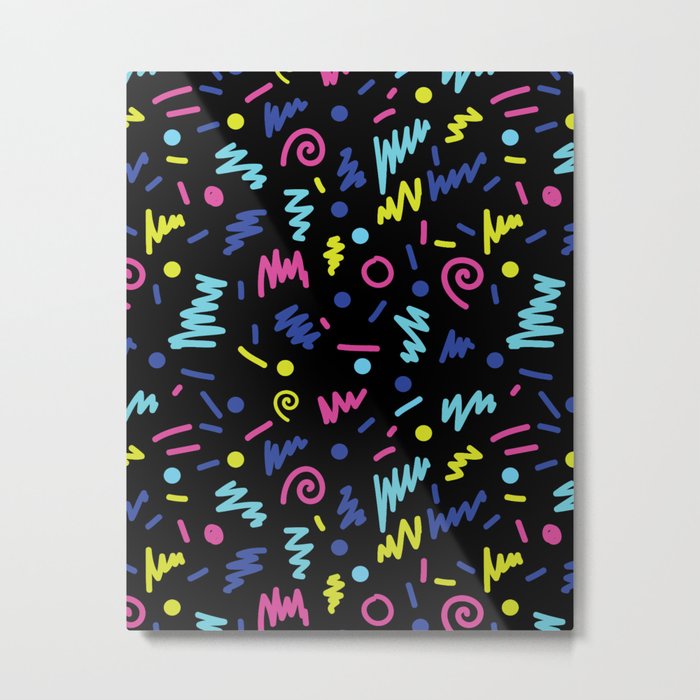 Vicky - 80s, 90s, bright neon, shapes, design, pattern, trendy, hipster, memphis design Metal Print