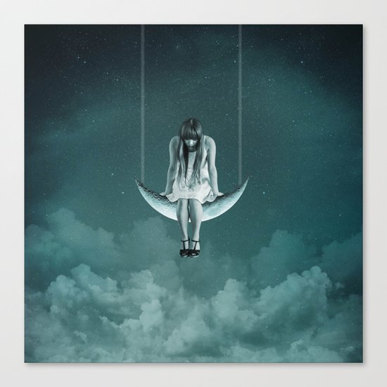 Moon Girl Dreams Canvas Print