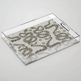 celestial snakes silver Acrylic Tray