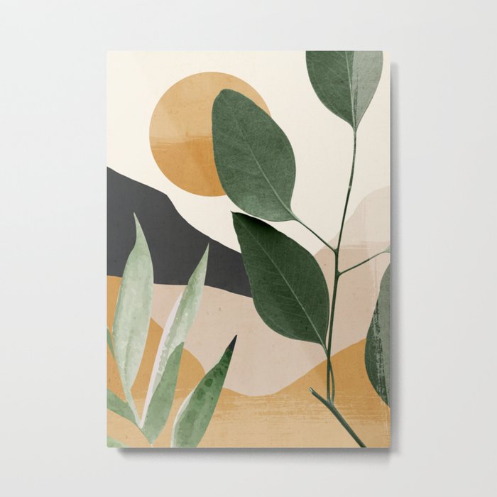 Abstract Art Tropical Leaves 8 Metal Print