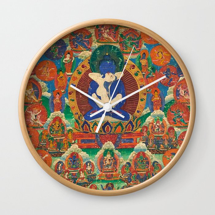 Mahayana Buddhist Samantabhadra Yab Yum Wall Clock