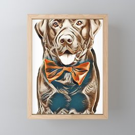 dog tie bow labrador Framed Mini Art Print