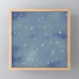 Glitter sparkle circle cute pattern blue moon dye Framed Mini Art Print