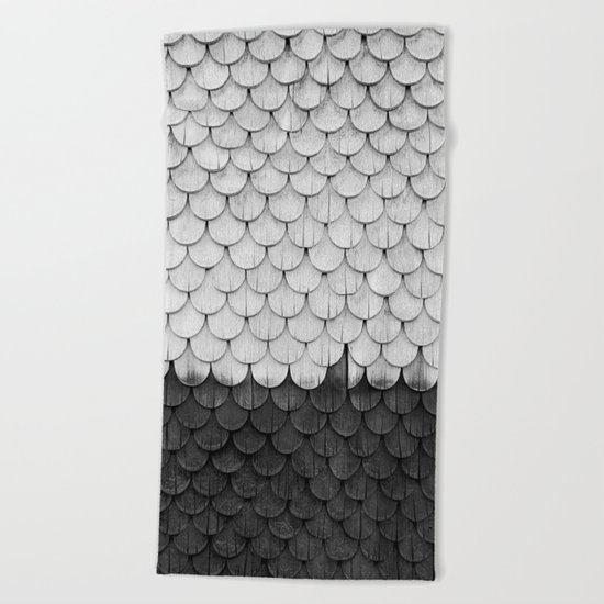 SHELTER / white and black Beach Towel