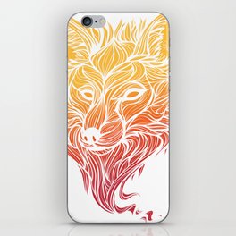 Lined Fox ( colored ) iPhone Skin