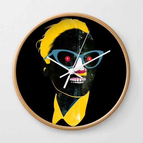 Smile in black Wall Clock