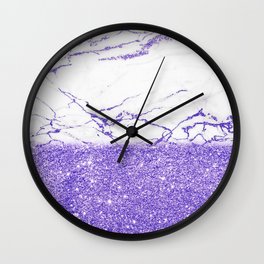Ultra Violet Wall Clock | Glittertexture, Glitter, Purpleglitter, Digital, Italianmarble, Graphicdesign, Marble, Marbletexture, Trendy, Ultraviolet 