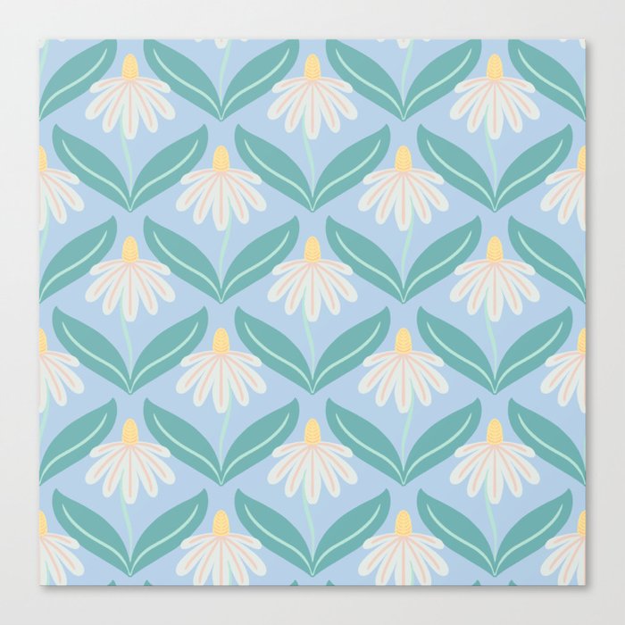 Geometric Flowers Canvas Print
