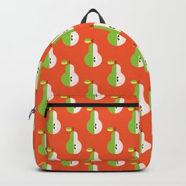 Fruit: Pear Backpack | Modern, Geometricdesign, Midcenturymodern, Geometricmodern, Peargraphic, Kidscute, Kitchenprint, Kidsillustration, Scandinavian, Kidsmodern 