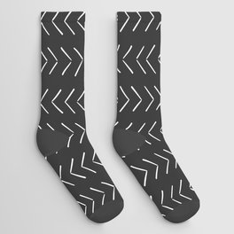 Boho Big Arrows in Black and White Socks