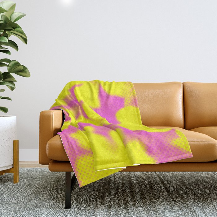 Yellow & Pink Happy Flowers | Nadia Bonello Throw Blanket