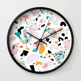 Mixed Mess I. / Collage, Terrazzo, Colorful Wall Clock