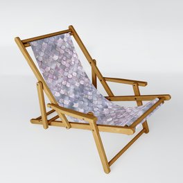 Lilac Mermaid Pattern Metallic Glitter Sling Chair