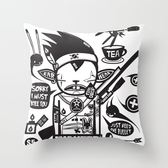 SORRY I MUST KILL YOU ! - DUEL Throw Pillow
