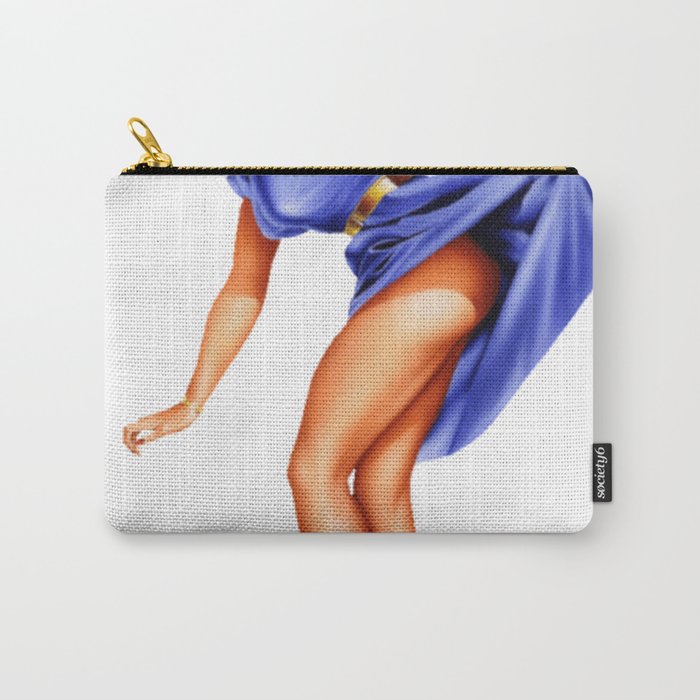 Sexy Blonde Vintage Pinup In Blue Dress Carry-All Pouch