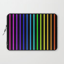 Skinny Rainbow Stripes on Black Laptop Sleeve