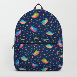 The Lark Ascending pattern blue Backpack | Homely, Spring, Flowers, Digital, Drawing, Funny, Happy, Watercolor, Bird, Nature 