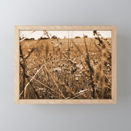 Summer Meadow Sepia Framed Mini Art Print