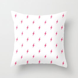 Lightning Bolt Pattern Pink Throw Pillow