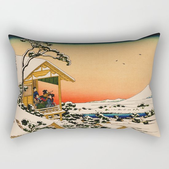 Snow at Koishikawa - Vintage Japanese Art Rectangular Pillow