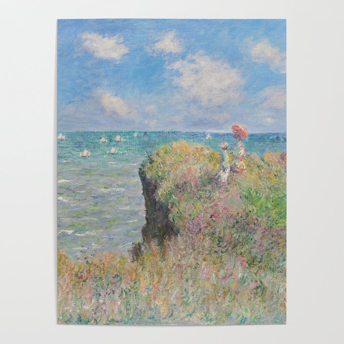 Cliff Walk at Pourville (1882) by Claude Monet Poster