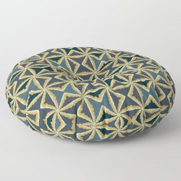 Retro triangular yellow and blue pattern Floor Pillow