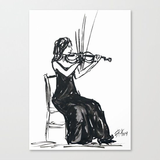 Playing the violin Canvas Print