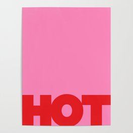 HOT | Typography | Horizontal Red on Pink Poster