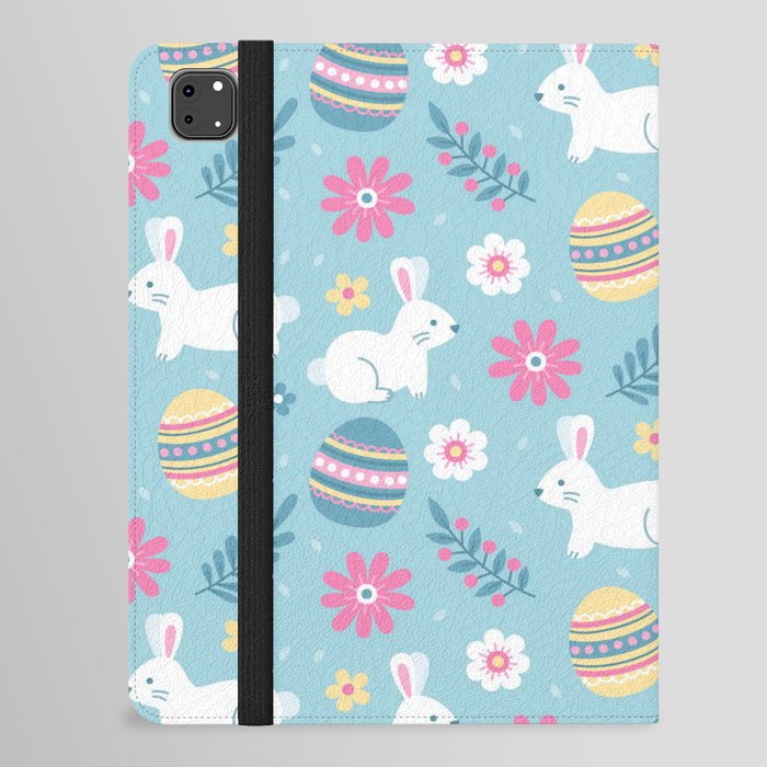 Happy Easter Rabbit Floral Collection iPad Folio Case