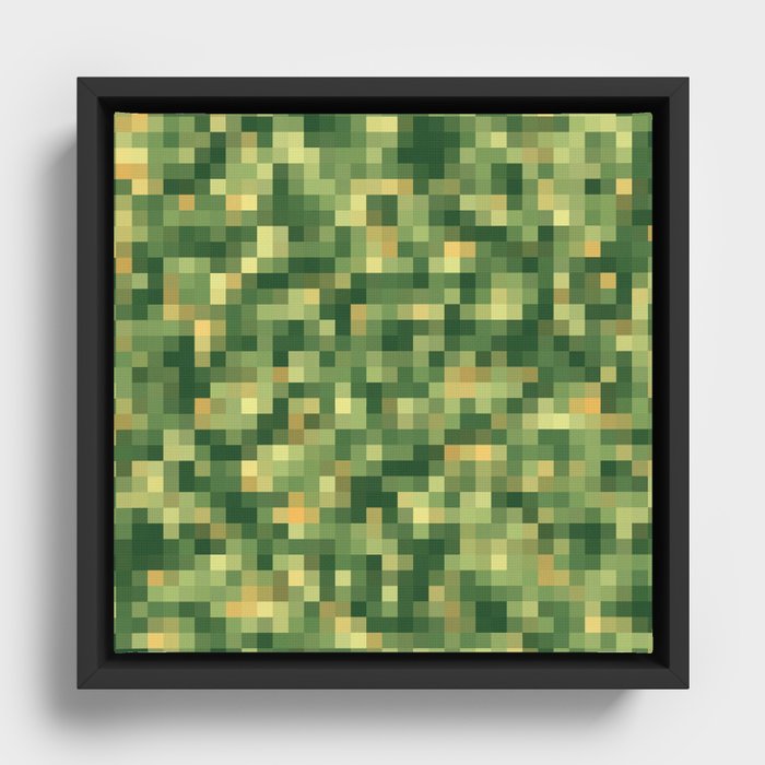 Bright Pixel Design Pattern Framed Canvas
