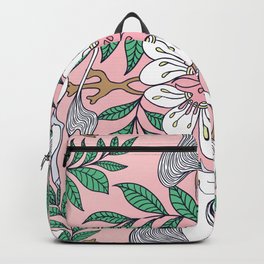 Beautiful unicorn and circular floral ornament seamless pattern.  Backpack