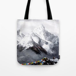 Panoramic View Of Everest Mountain Tote Bag
