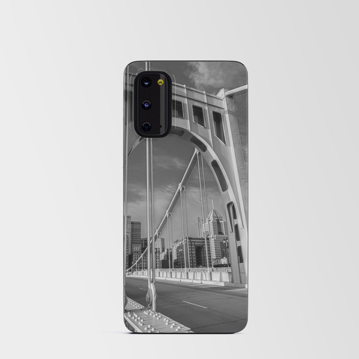 Pittsburgh Pennsylvania Steel City Skyline Black White Print Android Card Case