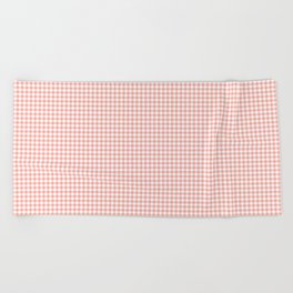 Blush Pink and White Gingham Check Beach Towel