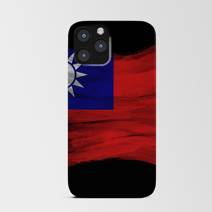 Taiwan flag brush stroke, national flag iPhone Card Case
