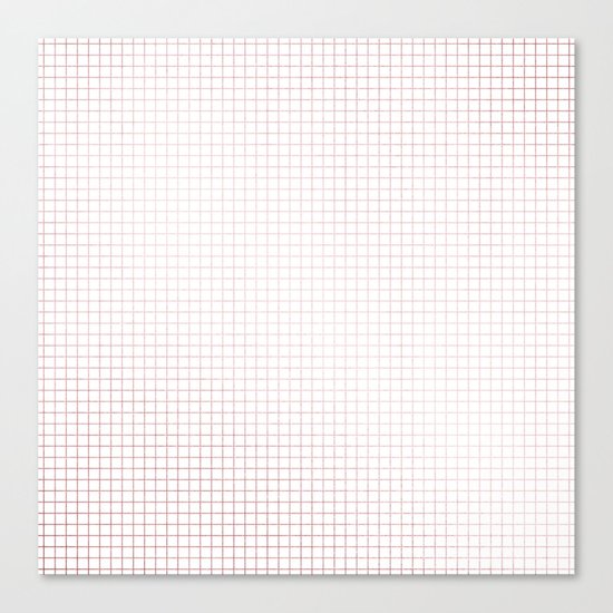 Simply Grid Lines in Rose Gold Sunset Canvas Print