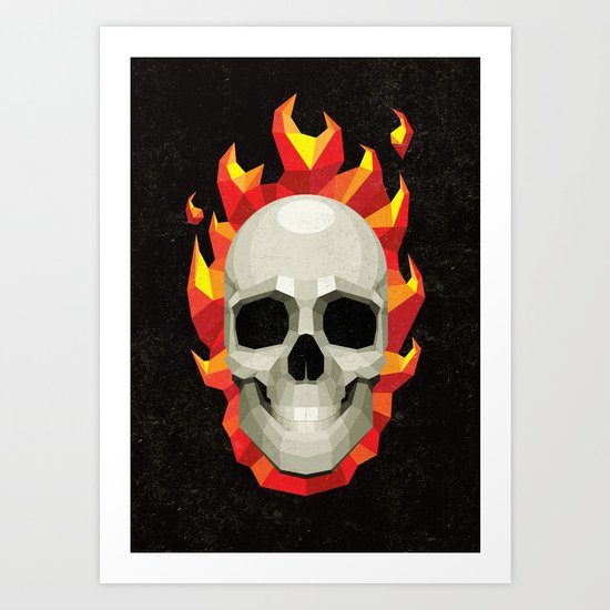 Flaming Skull Art Print