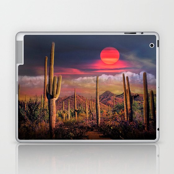 Cactus Under A Painted Sky Laptop & iPad Skin