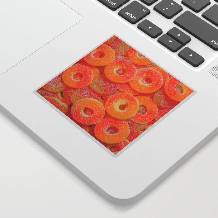 Sour Peach Slices and Rings Candy Photograph Sticker