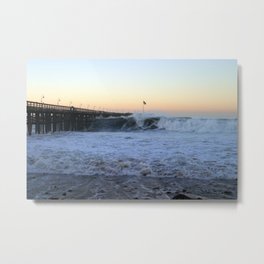Ventura Ocean Storm Pier Metal Print