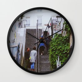 Unfocused Paris Nº 9 | Steep steps to Montmartre | Out of focus photography Wall Clock