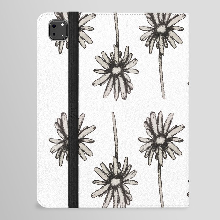 Speckled Daisy Black and White Print iPad Folio Case