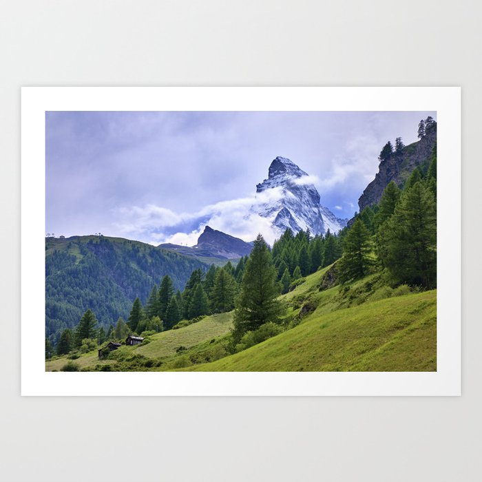 Matterhorn mountain. 4.478 meters. Swiss Alps. Switzerland Art Print