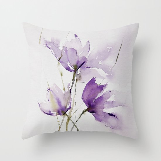wilted tulips Throw Pillow