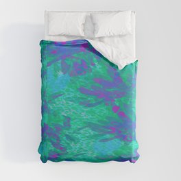 Palm Tree Floral Confetti in the Wind Duvet Cover