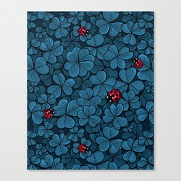 Find the lucky clover in blue Canvas Print